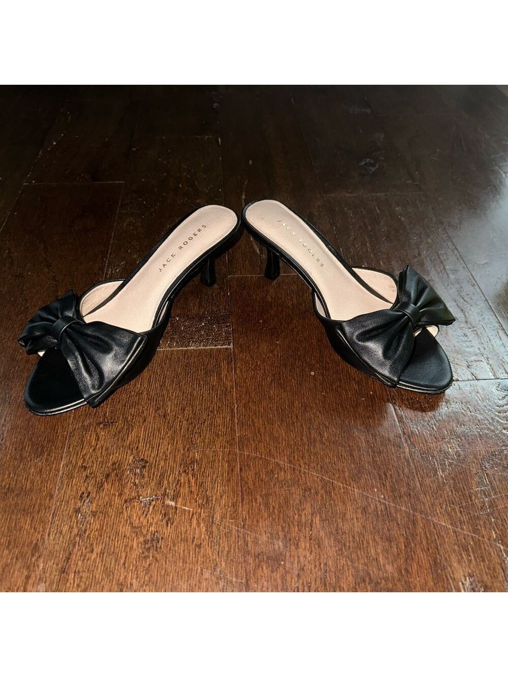 Jack Rogers-Lola Bow Mid Heel sandals black size 8 New in box. - Picture 12 of 16